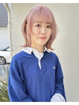 オグジュアリー 表参道(aux.) ウルフレイヤー×ピンクベージュカラー