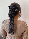 【ダブルポニーテール】結婚式/ヘアセット/銀座/有楽町/アレンジ