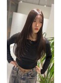 韓国風レイヤーカット&艶オリーブベージュ