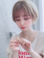 say.イメチェンシルキーベージュ外ハネショート美髪ワイドバング