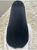 ブルーブラック/艶髪/ストレート/髪質改善