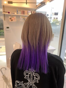 ルルバイアズール 草加店(LULU by azule) ツートンカラー，ホワイトベージュ，パープル【草加】