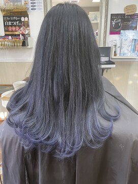 アミーバイオアシス(Amie by oasis) ブルーブラック×バレイヤージュ