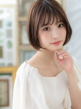 カバーヘア ブリス 戸田公園西口店(COVER HAIR bliss) シースルーバング前下がりボブショートa戸田公園20代30代40代