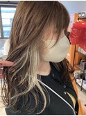 インナーカラー ホワイトベージュ