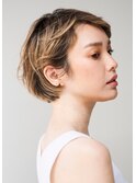 大人グレージュハイライトショート