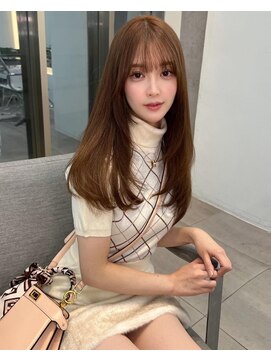 ノク 渋谷(nok) 王道モテ高め艶レイヤー_前髪マチルダボブピンクベージュ