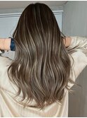 ハイライトカラーミルクティーベージュケアブリーチダブルカラー