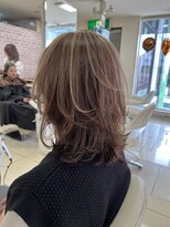 ショコララテ&nbsp;くびれミディアムアンブレライツミルクティー30代40代50代大人