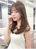 ワンカールで可愛いレイヤーカット＊ミディ/マロンベージュ