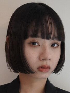 テクネ 天神大名(techne) 天神大名顔周りレイヤーカットミディアムボブタッセルボブパーマ