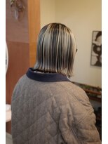 チャプター 問屋町(chapter)&nbsp;髪質改善外はねボブブロンドベージュアンブレラカラー韓国ヘア