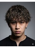 メッシュに。波巻きスパイラルパーマ