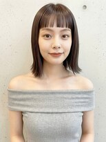 カバーヘア ブリス 北浦和(COVER HAIR bliss) 秋カラーブリーチなしオン眉レイヤーボブマロンブラウンp北浦和