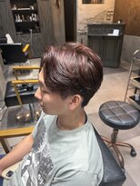 シャビ 津田沼(Shabbi) ブリーチ無しチェリーレッド×フェザーショート
