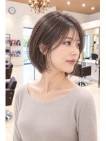 ネイヴスヘアー 香椎照葉店(Neivs Hair)&nbsp;大人ショートボブ×顔周りレイヤー×透明感ブラウン