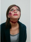 ハロウィンに向けて、ダメージメイク
