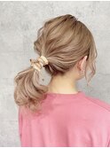 20代/30代/40代/ルーズアップ/編み下ろし/ヘアアレンジ/編み込み
