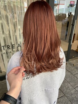 トリート 海浜幕張店(TREAT) ピンクベージュ×ミディアムレイヤー