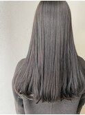 アッシュグレージュ/内巻きロング