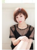 ピンクラベンダーピンクグラデーション赤髪クラシカルボブ