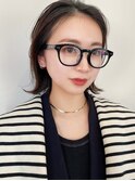 暗髪×ロブ×シースルーバング×オーガニックヘア