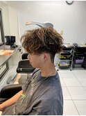 波巻きスパイラルパーマ波巻きパーマハイライトカラーメンズ