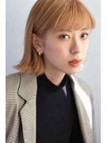 スパイス(SPICE) ハニーベージュハイブリーチーぱつっとボブシースルー前髪
