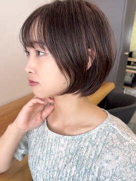 ビューエヒメ(VIEW EHIME) 小顔カットショートボブ大人可愛いアッシュオリーブ