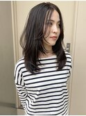 ブリーチなしブラウンハッシュカット縮毛矯正ストレートパーマ
