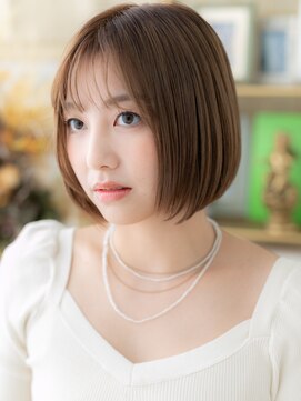 カバーヘアアンドスパ ブリス 浦和(COVER HAIR&SPA bliss) サンドベージュ透明感艶髪切りぱなしボブTb6浦和20代30代40代