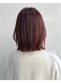 チェリーレッド_ワインレッド_切りっぱなしボブ