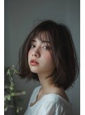 ボブルフ/顔まわり/シアーグレージュ【lana hair/新宿】