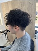 ツイストスパイラルパーマツーブロックメンズマッシュメンズヘア