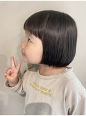 女の子キッズカットミニボブスタイル