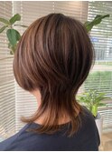 大人可愛いカジュアル大人美人小顔束感ウルフ