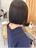 ホワイトグレージュミニウルフデジタルパーマチェリーブラウン