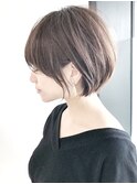 Say.ショートボブ丸みショートグレーベージュシルキーベージュ