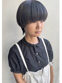 30代40代マッシュウルフボブハイライト脱白髪染めカット