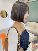 丸みボブ/透明感カラー/ブラウンカラー