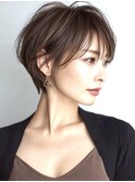 大人ショートレイヤー白髪ぼかし脱白髪染め40代50代60代原宿