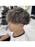 メンズカット＋パーマ＋金メッシュ|#メンズ#メッシュキャップハイライト