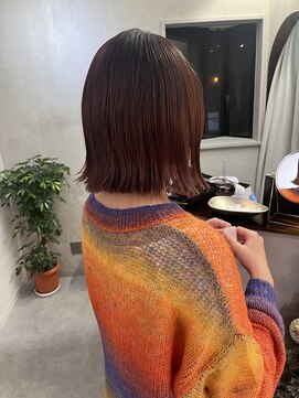 ロンドエニカ 大宮(Lond enika) レッドブラウンボブブリーチダブルカラーロング[大宮]