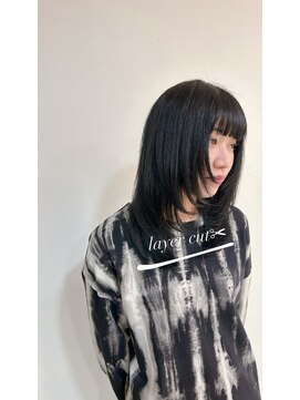 イフ 高崎本店(Ifh) ブルーブラック×レイヤーカット