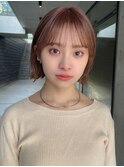ミニボブ　外ハネボブ　ワイドバング　イメチェン　美髪　ピンク