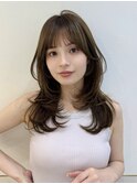【藤原三知代】ナチュラルブラウンくびれ韓国風レイヤー