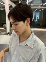 ポーチバイハニー オモテサンドウ(PORCH by HONEY omotesando)&nbsp;センターパートマッシュ/黒髪/ブルーブラック/曲がる縮毛矯正1