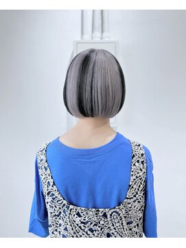 戻せる黒染め　デザインカラー　ストライプカラー