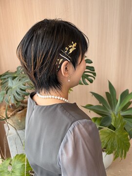 【中里恵梨】ショートヘア/ヘアセット/パーティヘア/参列ヘア