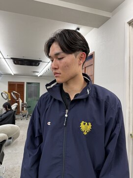 ソソ(soso) 短めセンターパートメンズ/パーマ/マッシュ/